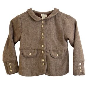 Olive Juice Kids Herringbone Tweed Jacket - Size 6!